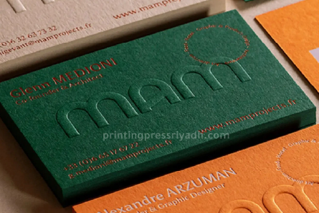 business card with embossing