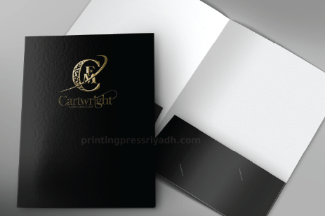 folder with gold foil