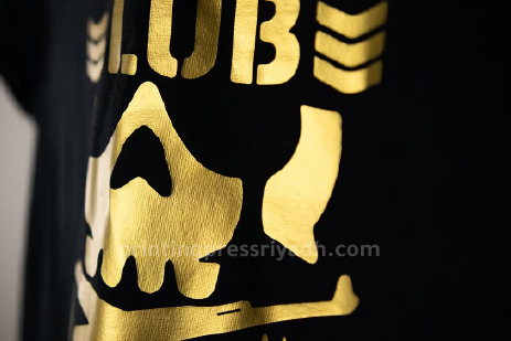 glossy finished print on tshirt