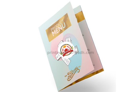 menu with metallic accents foiling