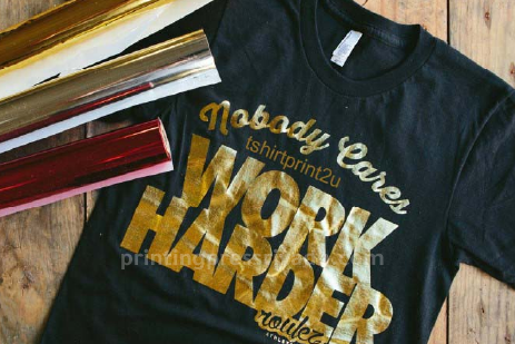 tshirt with gold foiling